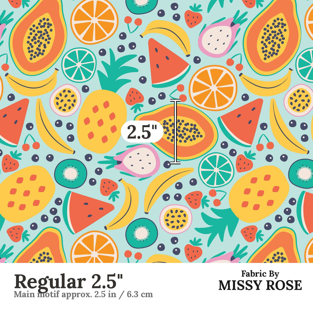 Little Black Kat 21 Regular 2.5 inch print scale guide | Fabric by Missy Rose