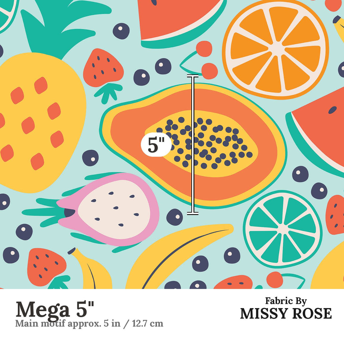 Little Black Kat 21 Mega 5 inch print scale guide | Fabric by Missy Rose