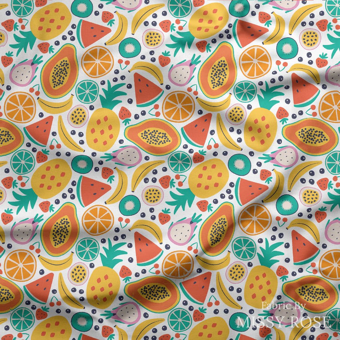 Little Black Kat 22 draped fabric mockup - custom printed fabric by the metre | Fabric by Missy Rose