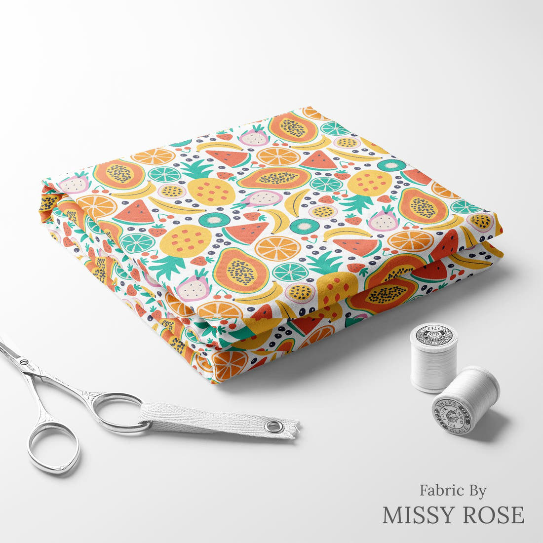 Little Black Kat 22 folded fabric stack with matching thread - pre-order fabric Australia | Fabric by Missy Rose