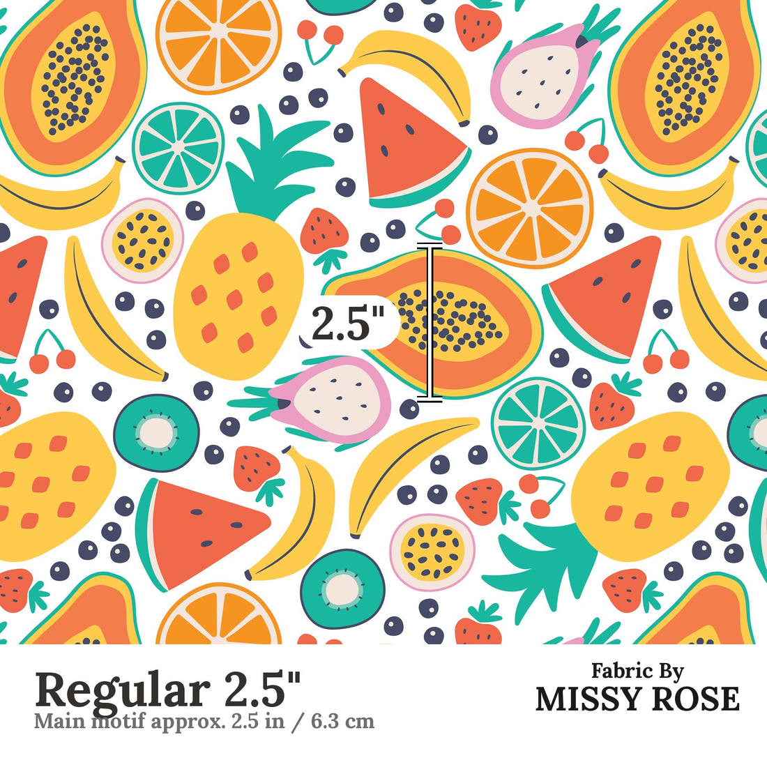 Little Black Kat 22 Regular 2.5 inch print scale guide | Fabric by Missy Rose