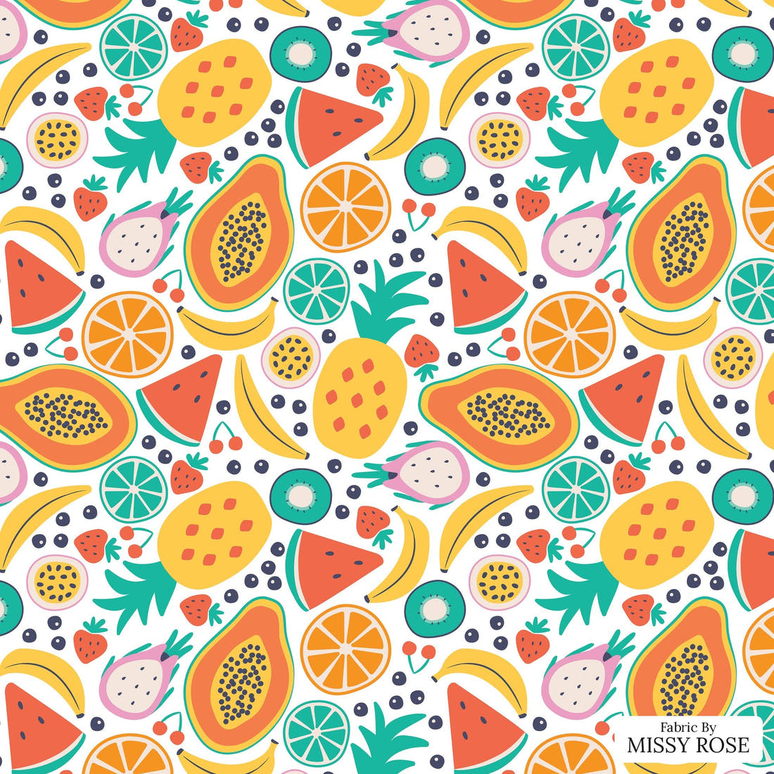 Little Black Kat 22 - flat view of the print, zoom in for detail | Fabric by Missy Rose