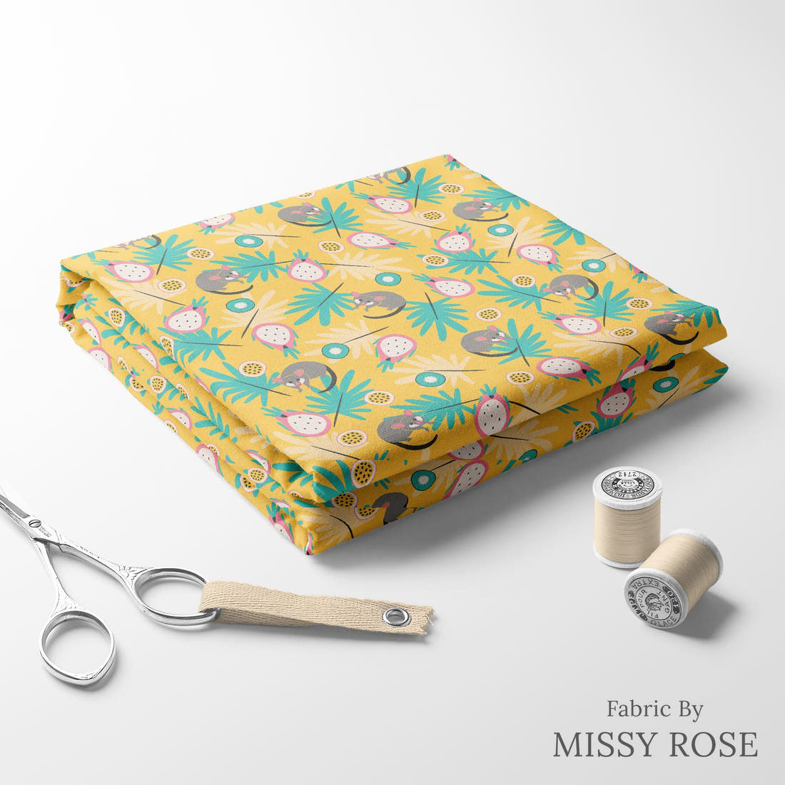 Little Black Kat 24 folded fabric stack with matching thread - pre-order fabric Australia | Fabric by Missy Rose