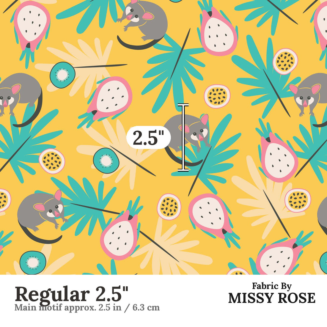 Little Black Kat 24 Regular 2.5 inch print scale guide | Fabric by Missy Rose