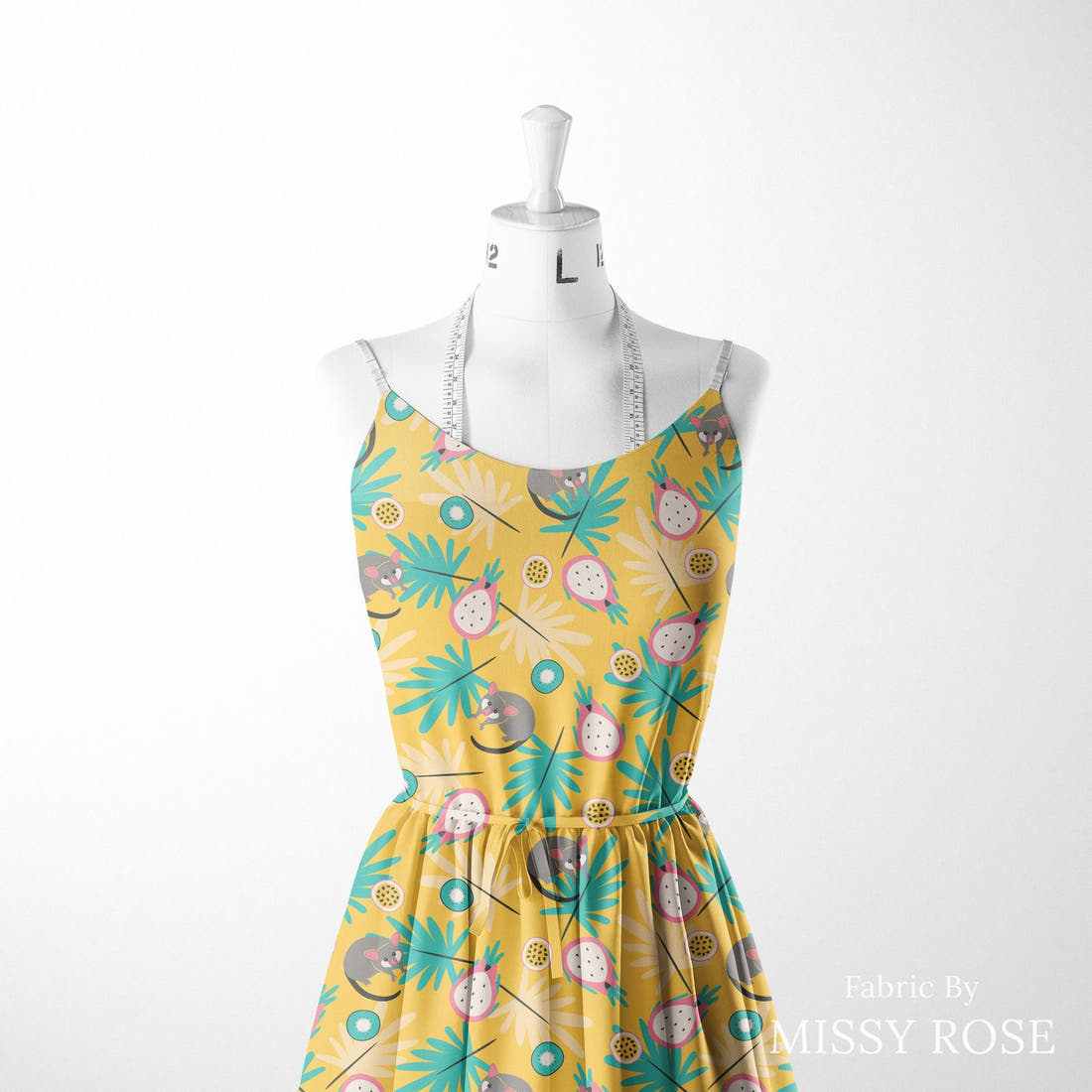 Little Black Kat 24 sewn into a women's dress - see how the print looks made up | Fabric by Missy Rose