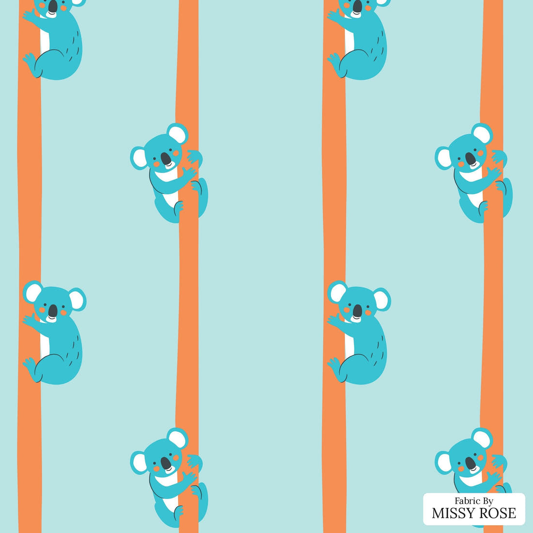 Little Black Kat 25 - flat view of the print, zoom in for detail | Fabric by Missy Rose