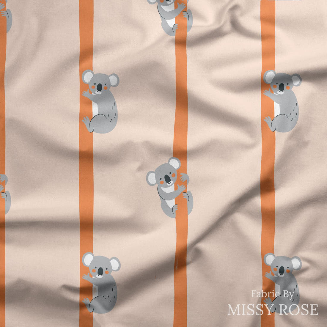 Little Black Kat 26 draped fabric mockup - custom printed fabric by the metre | Fabric by Missy Rose