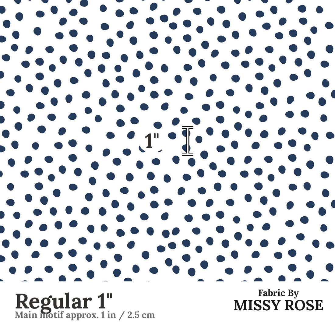 Little Black Kat 27 Regular 1 inch print scale guide | Fabric by Missy Rose