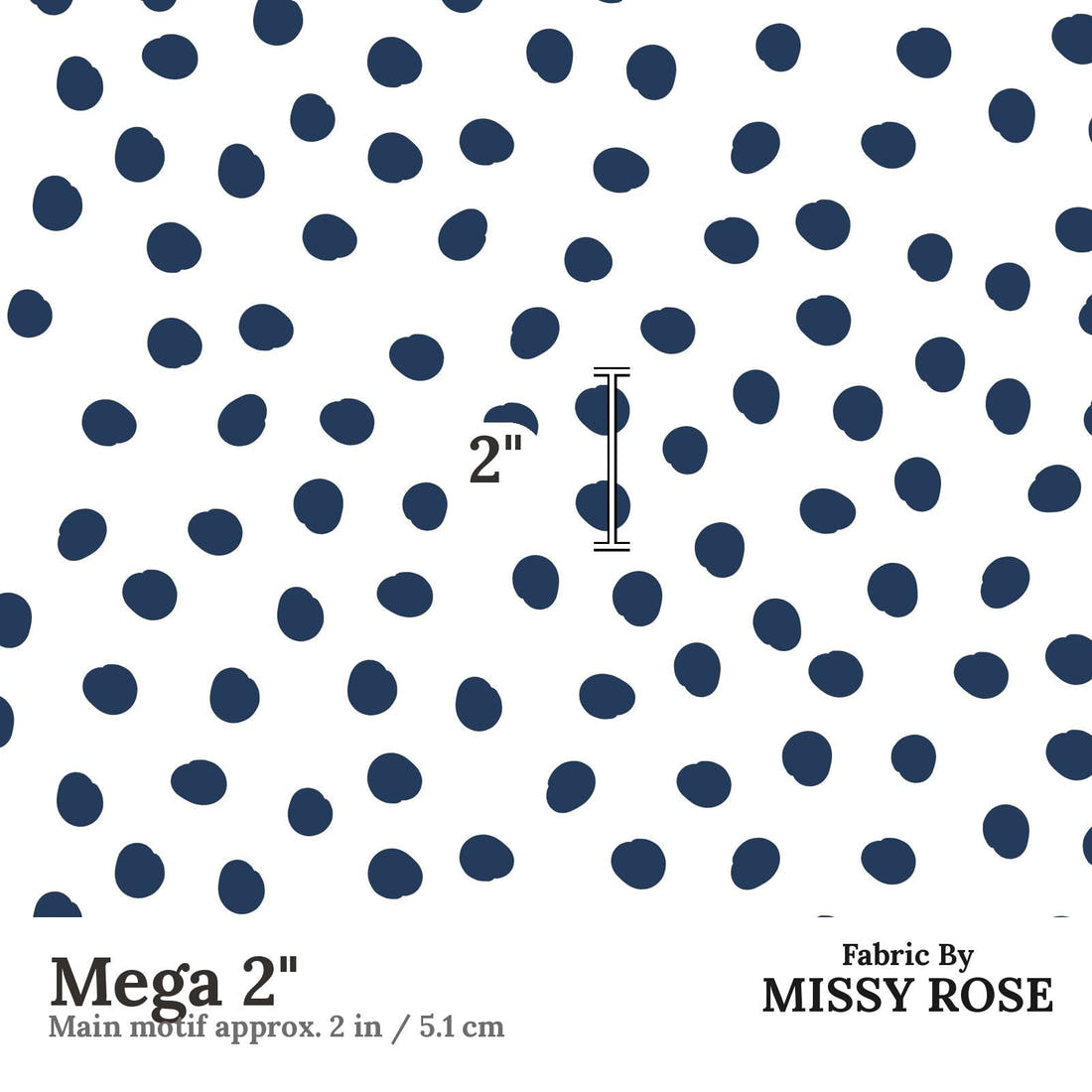 Little Black Kat 27 Mega 2 inch print scale guide | Fabric by Missy Rose
