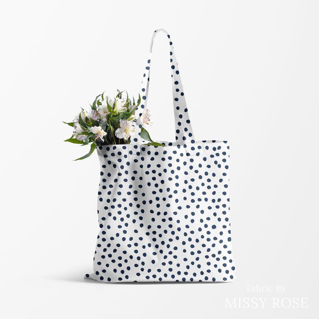 Little Black Kat 27 made up as a tote bag - see how the print looks made up | Fabric by Missy Rose