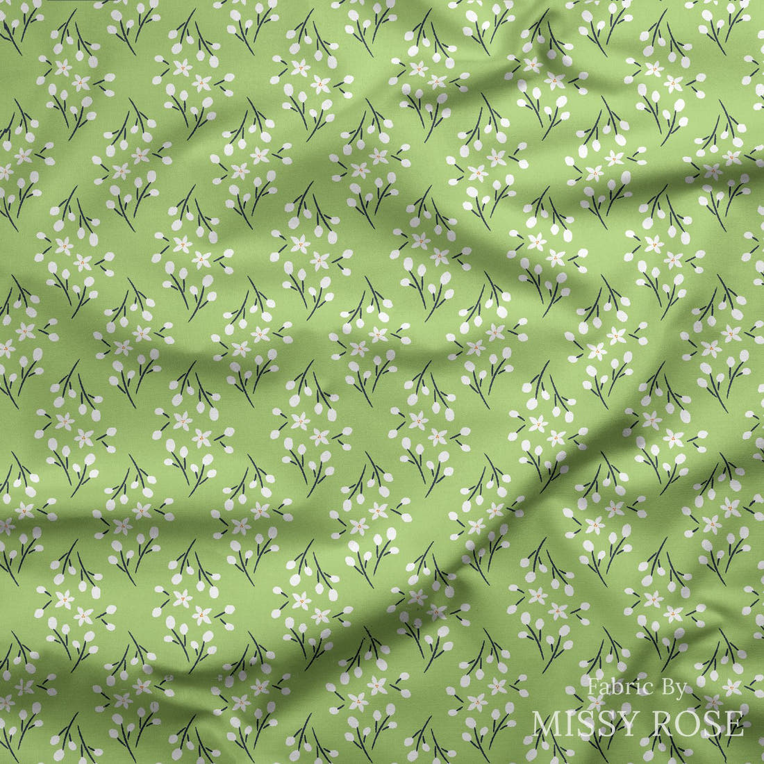 Little Black Kat 28 draped fabric mockup - custom printed fabric by the metre | Fabric by Missy Rose