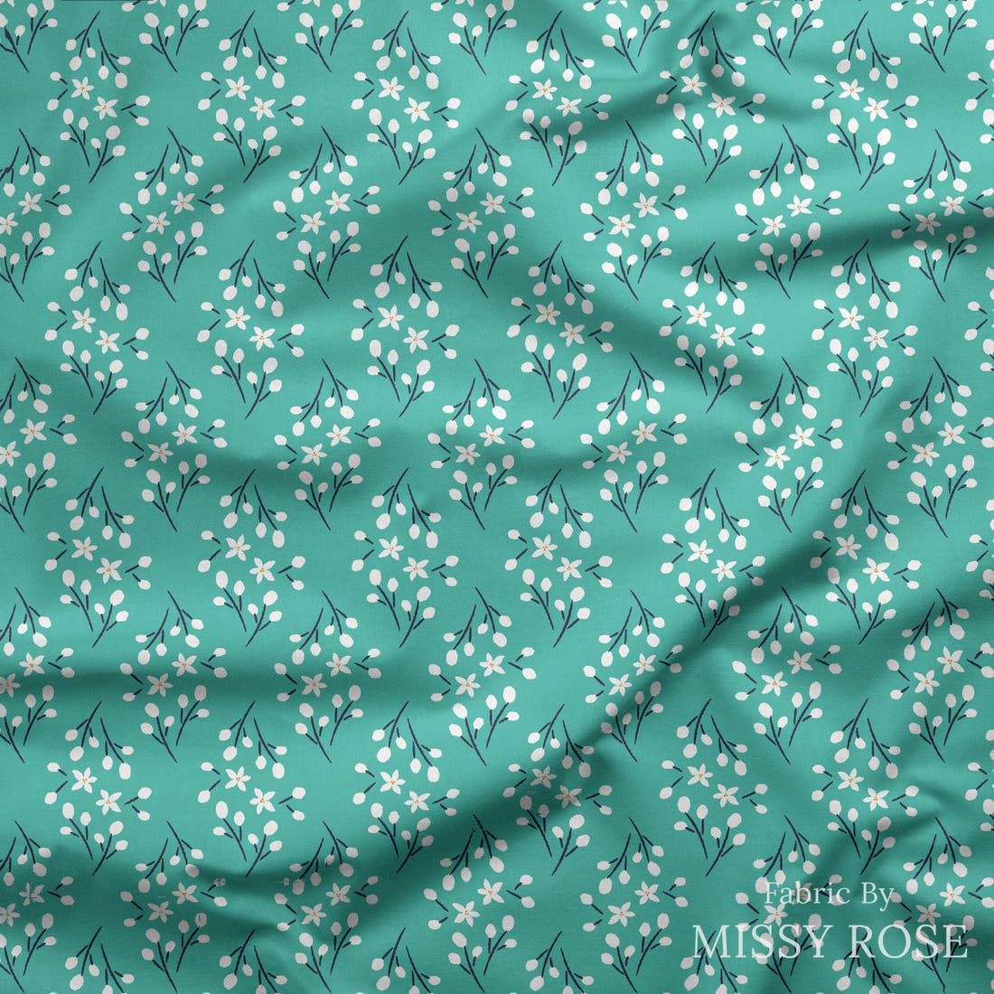 Little Black Kat 29 draped fabric mockup - custom printed fabric by the metre | Fabric by Missy Rose