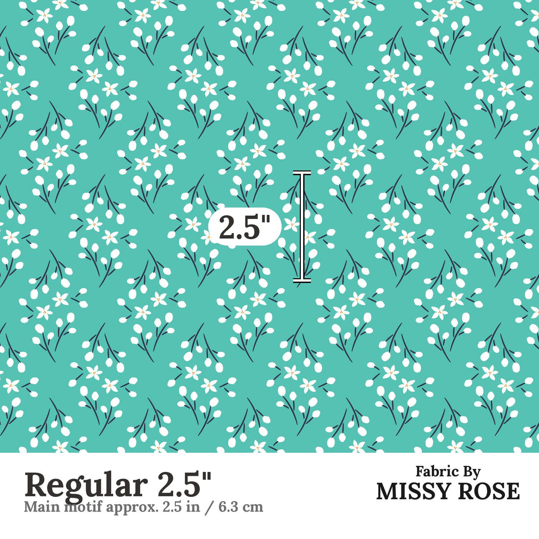 Little Black Kat 29 Regular 2.5 inch print scale guide | Fabric by Missy Rose