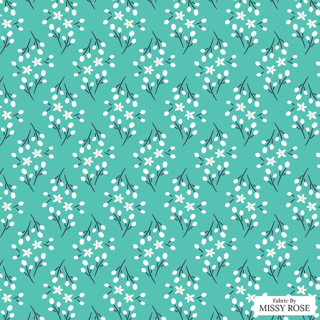 Little Black Kat 29 - flat view of the print, zoom in for detail | Fabric by Missy Rose