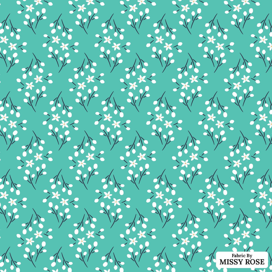 Little Black Kat 29 - flat view of the print, zoom in for detail | Fabric by Missy Rose