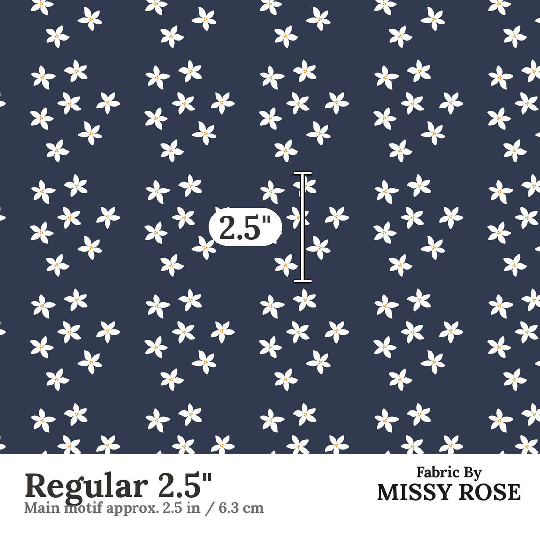 Little Black Kat 30 Regular 2.5 inch print scale guide | Fabric by Missy Rose