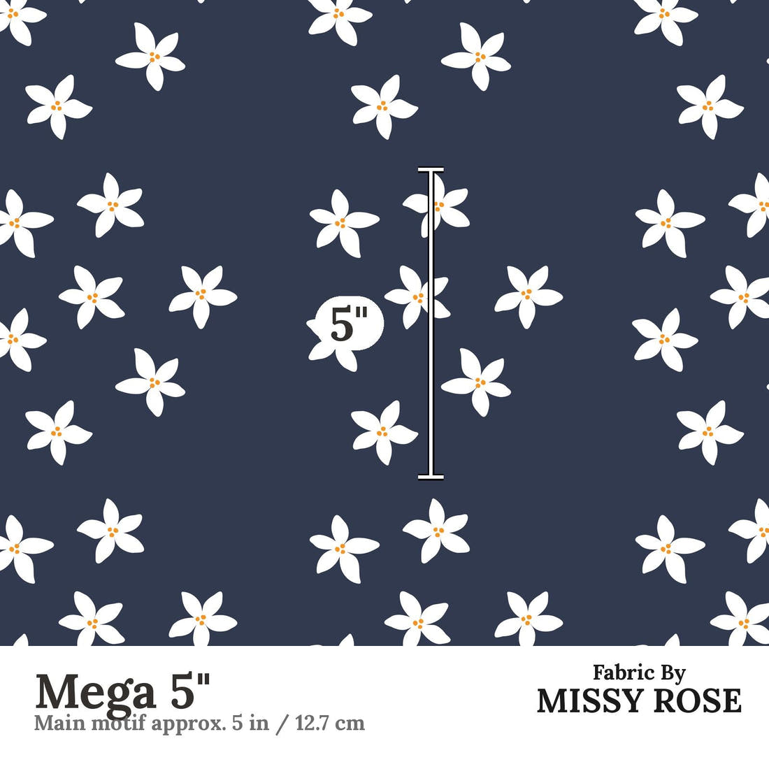 Little Black Kat 30 Mega 5 inch print scale guide | Fabric by Missy Rose