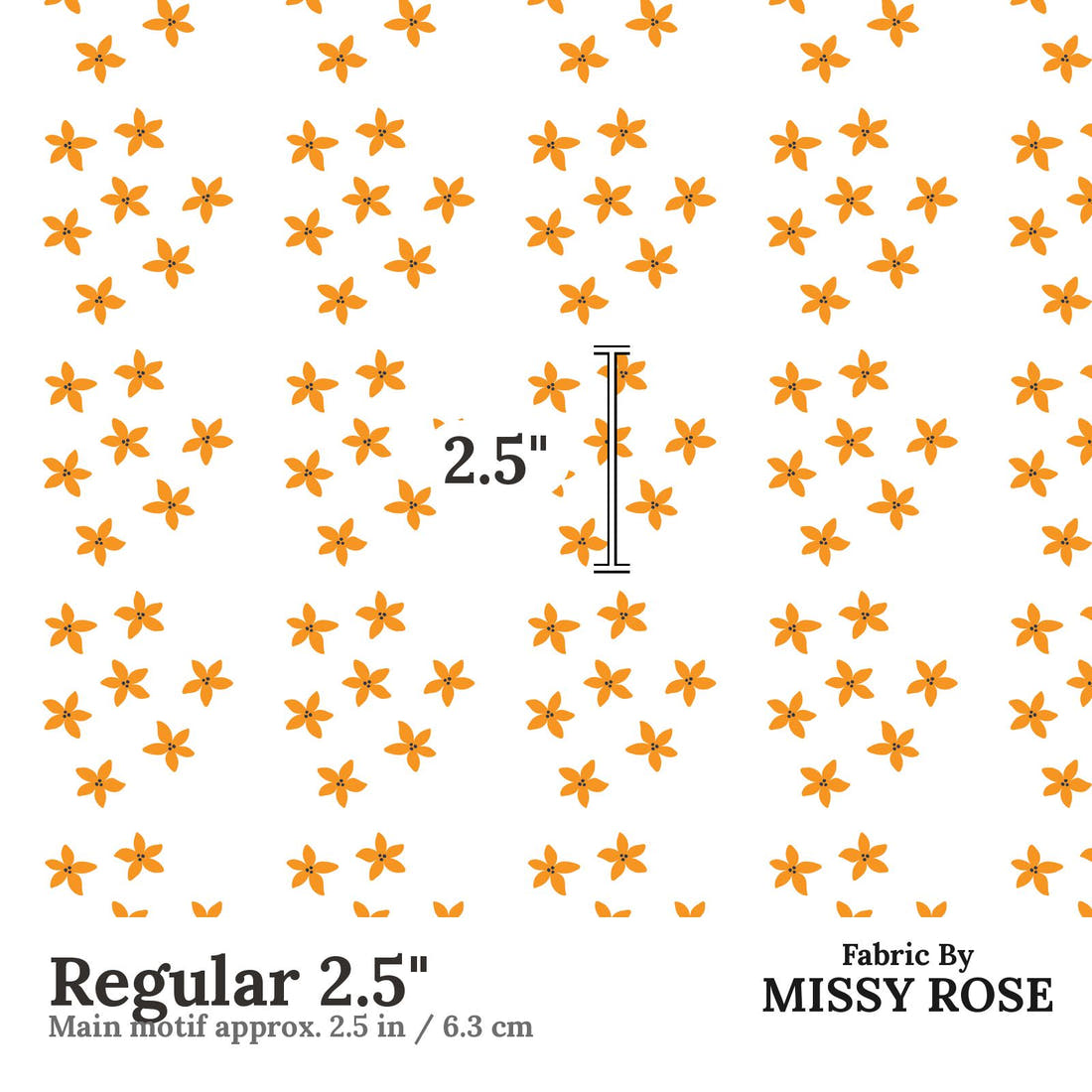 Little Black Kat 32 Regular 2.5 inch print scale guide | Fabric by Missy Rose
