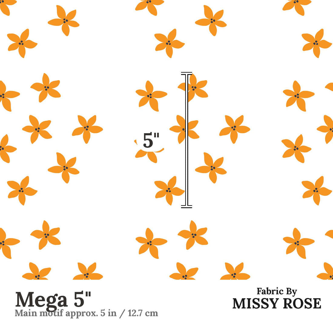 Little Black Kat 32 Mega 5 inch print scale guide | Fabric by Missy Rose