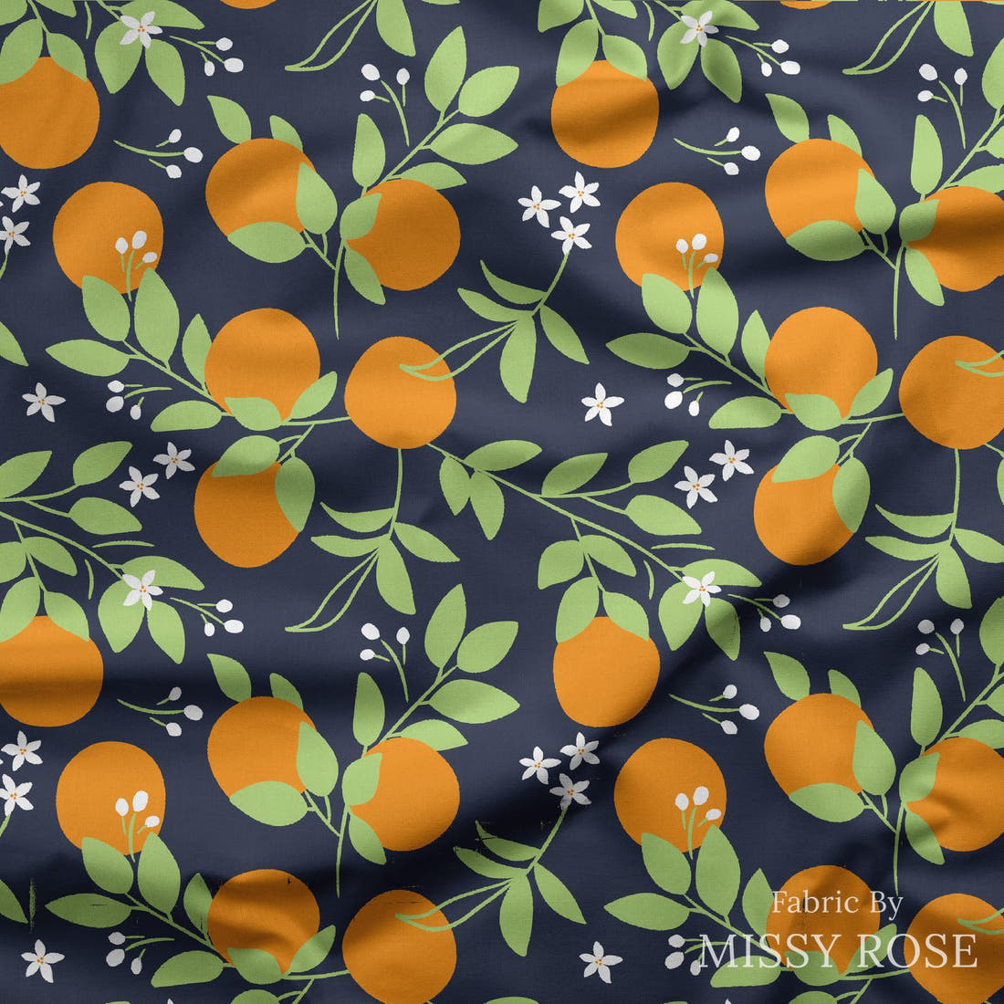 Little Black Kat 33 draped fabric mockup - custom printed fabric by the metre | Fabric by Missy Rose