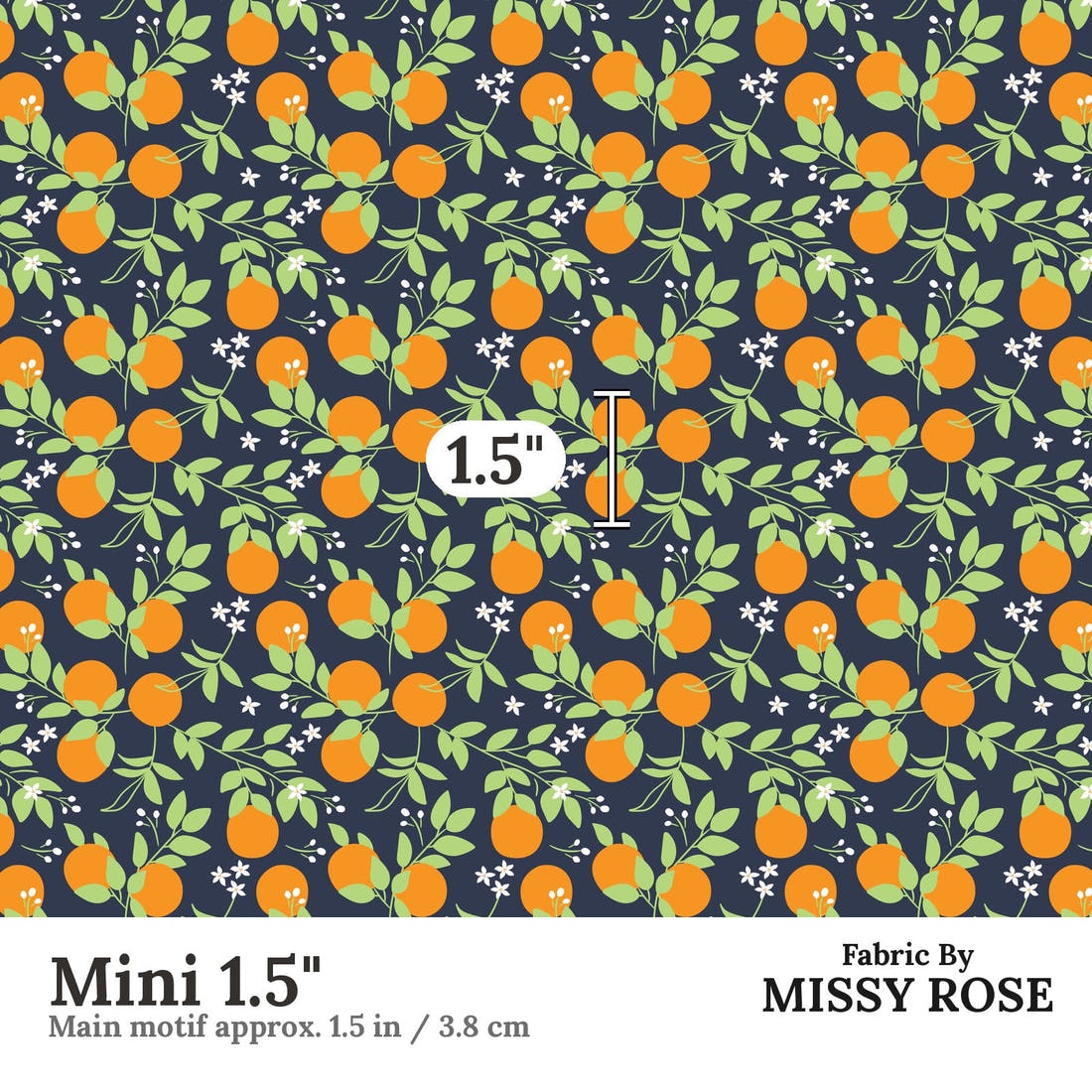 Little Black Kat 33 Mini 1.5 inch print scale guide | Fabric by Missy Rose
