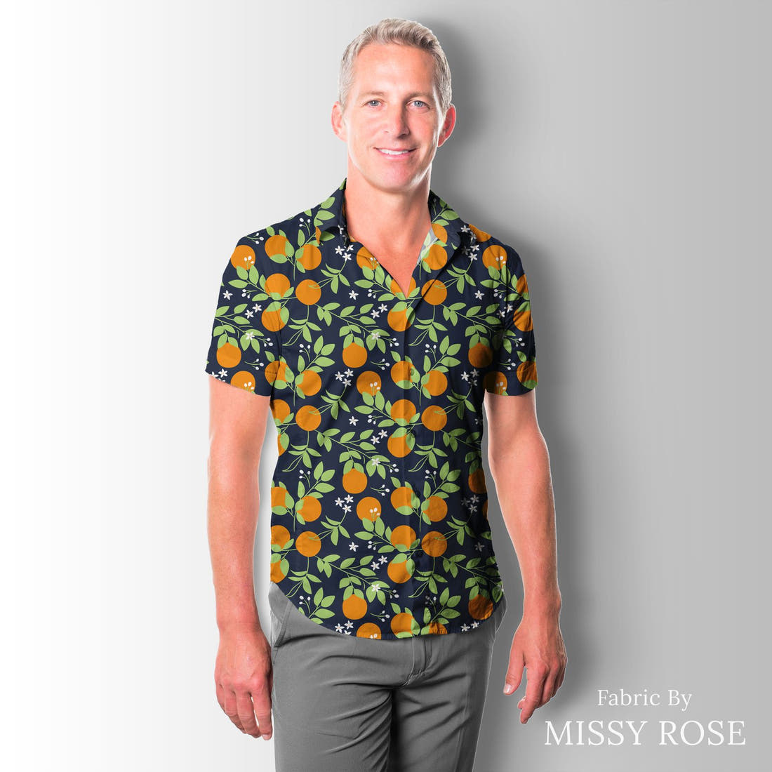 Little Black Kat 33 sewn into a men's shirt - see how the print looks made up | Fabric by Missy Rose