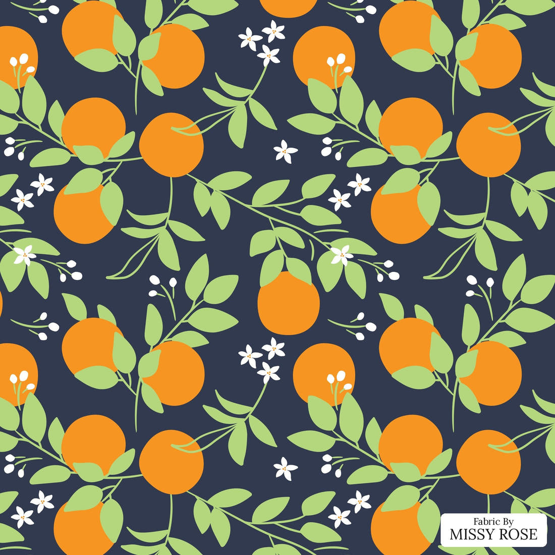 Little Black Kat 33 - flat view of the print, zoom in for detail | Fabric by Missy Rose