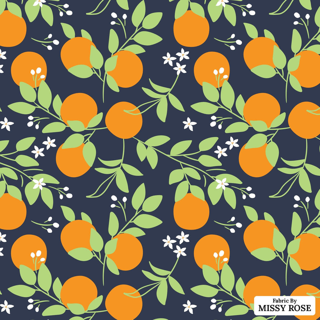 Little Black Kat 33 - flat view of the print, zoom in for detail | Fabric by Missy Rose