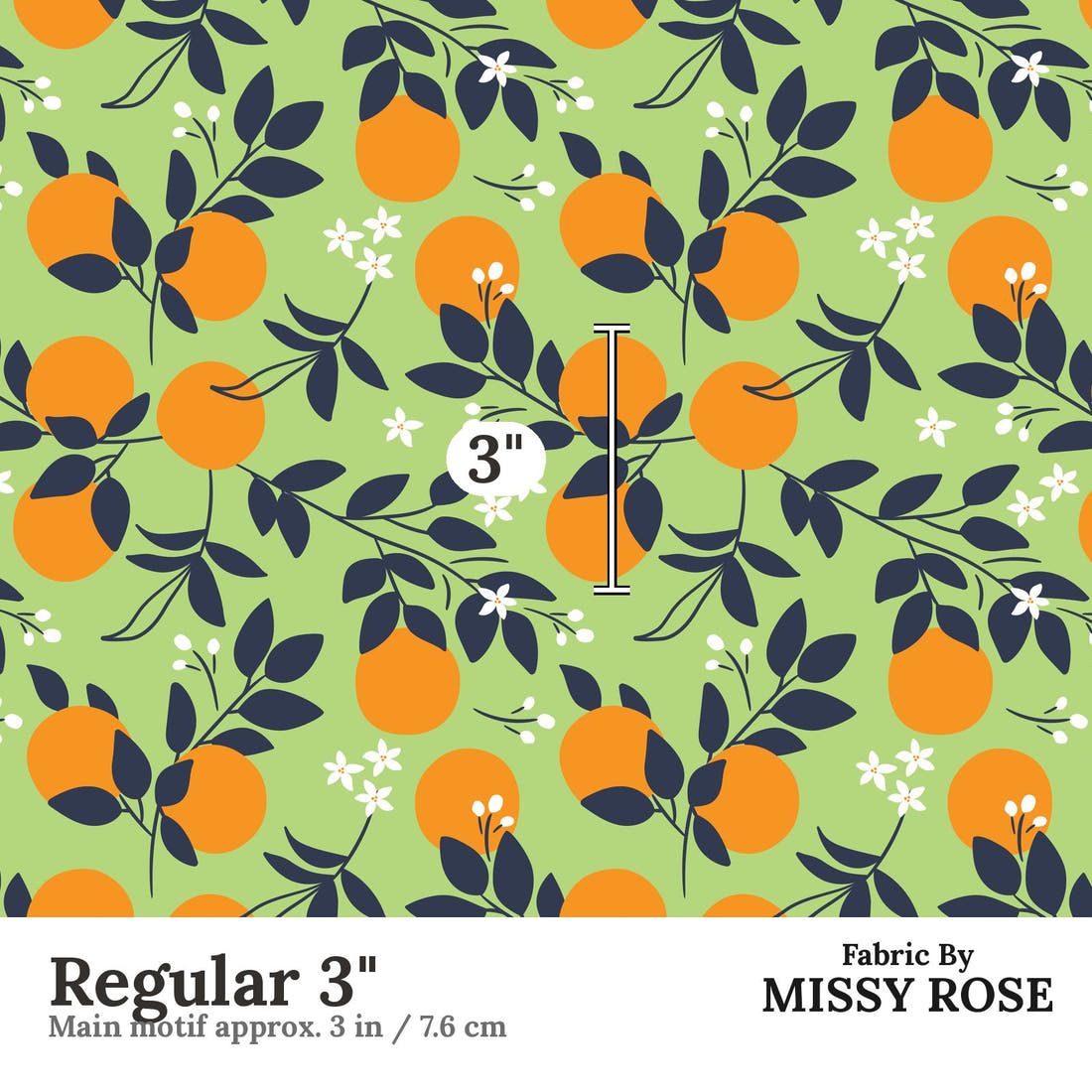 Little Black Kat 34 Regular 3 inch print scale guide | Fabric by Missy Rose