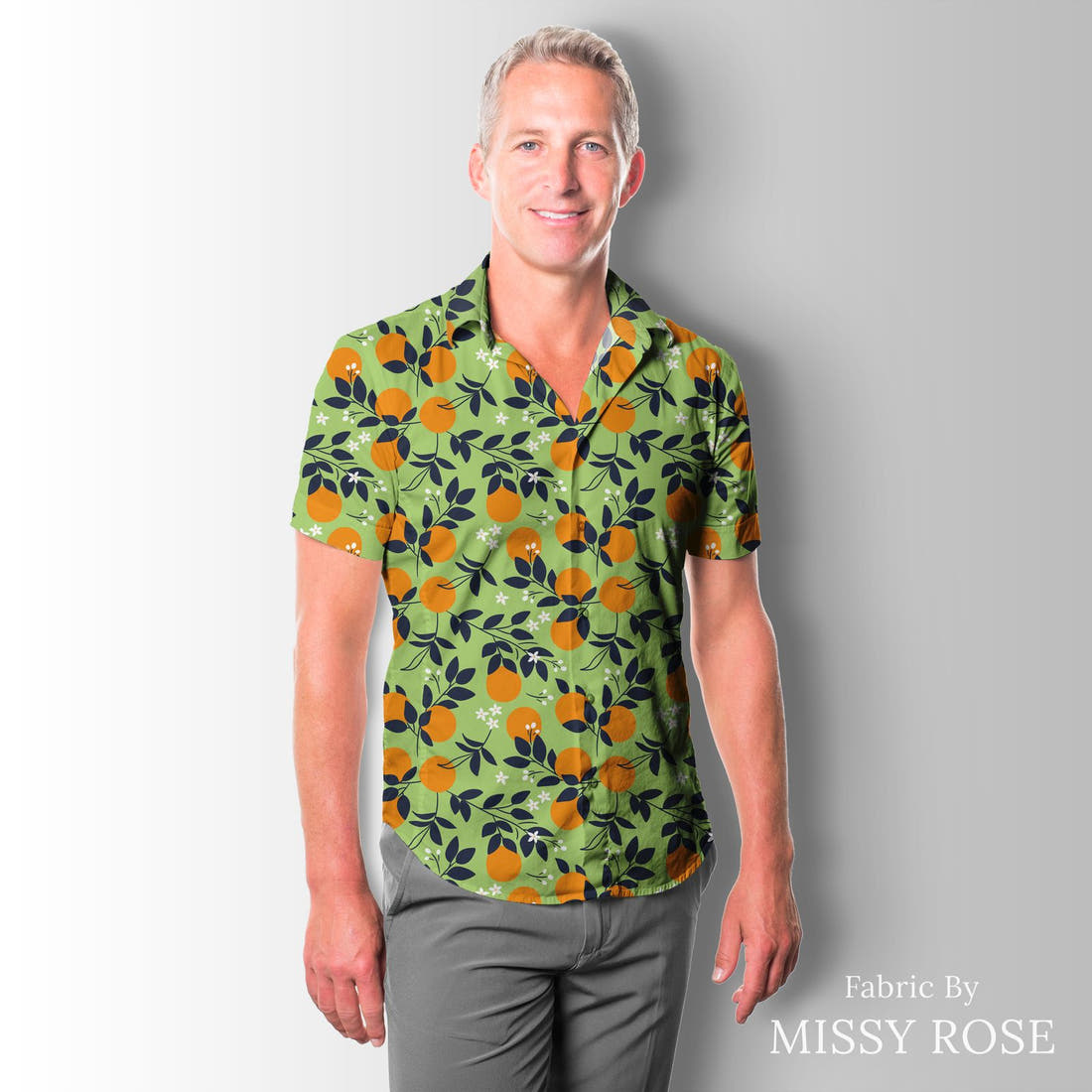 Little Black Kat 34 sewn into a men's shirt - see how the print looks made up | Fabric by Missy Rose