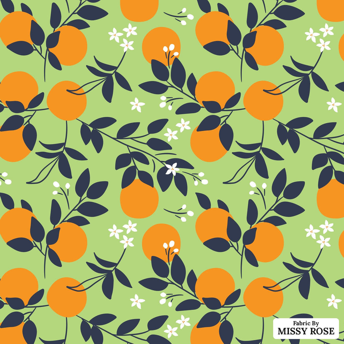 Little Black Kat 34 - flat view of the print, zoom in for detail | Fabric by Missy Rose