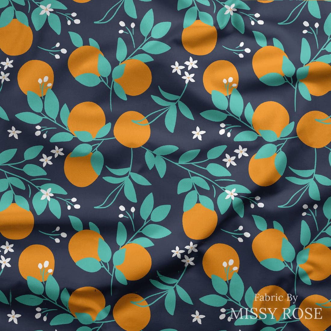 Little Black Kat 35 draped fabric mockup - custom printed fabric by the metre | Fabric by Missy Rose
