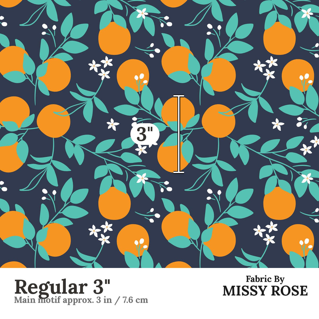Little Black Kat 35 Regular 3 inch print scale guide | Fabric by Missy Rose