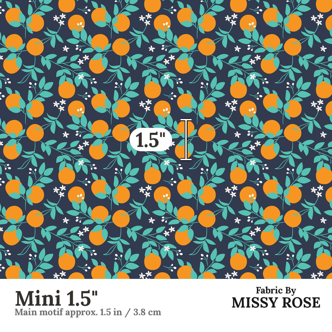Little Black Kat 35 Mini 1.5 inch print scale guide | Fabric by Missy Rose