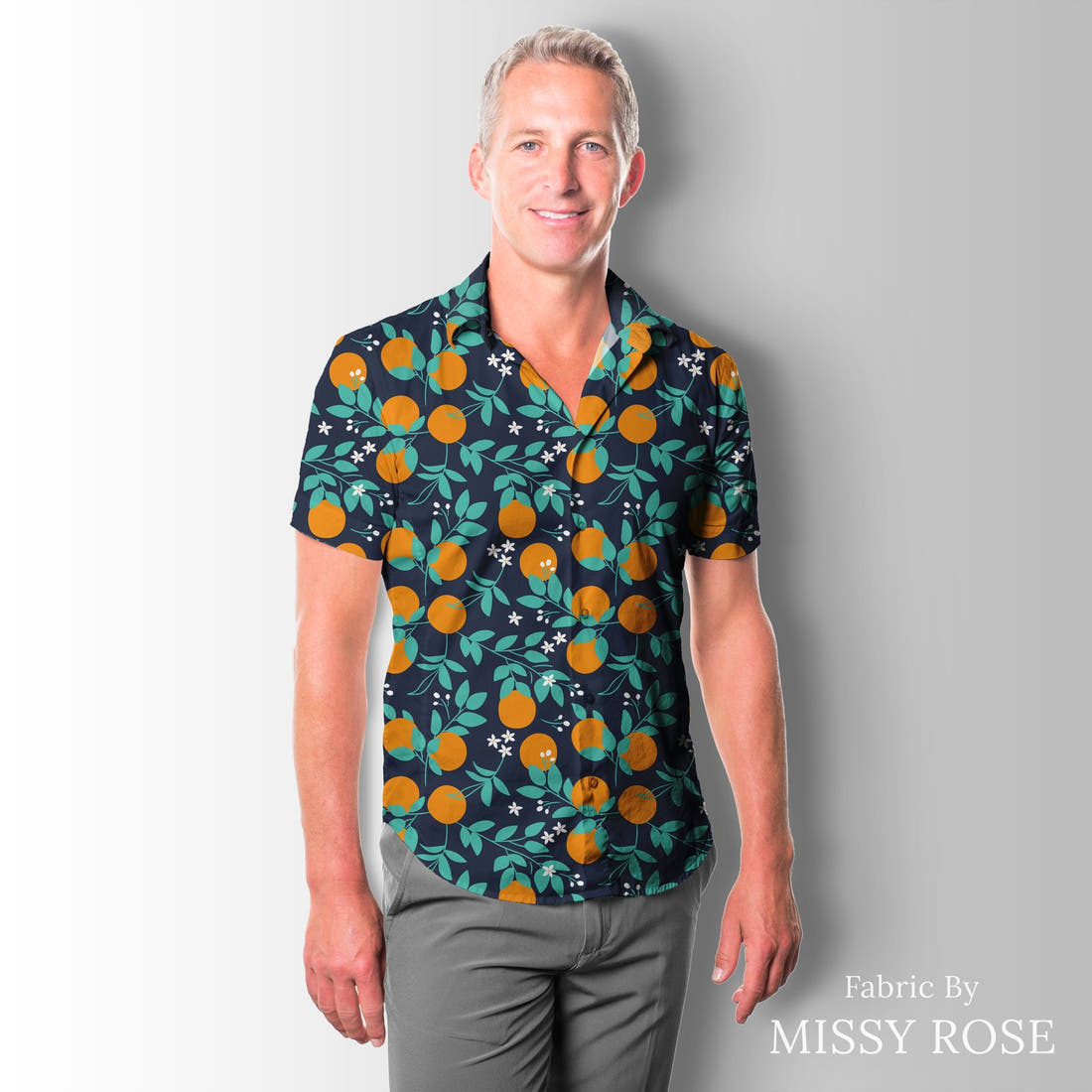 Little Black Kat 35 sewn into a men's shirt - see how the print looks made up | Fabric by Missy Rose