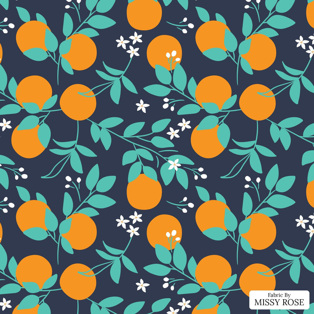 Little Black Kat 35 - flat view of the print, zoom in for detail | Fabric by Missy Rose