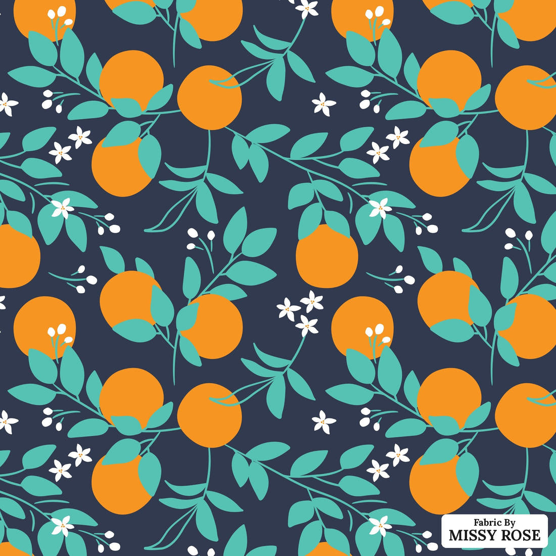 Little Black Kat 35 - flat view of the print, zoom in for detail | Fabric by Missy Rose