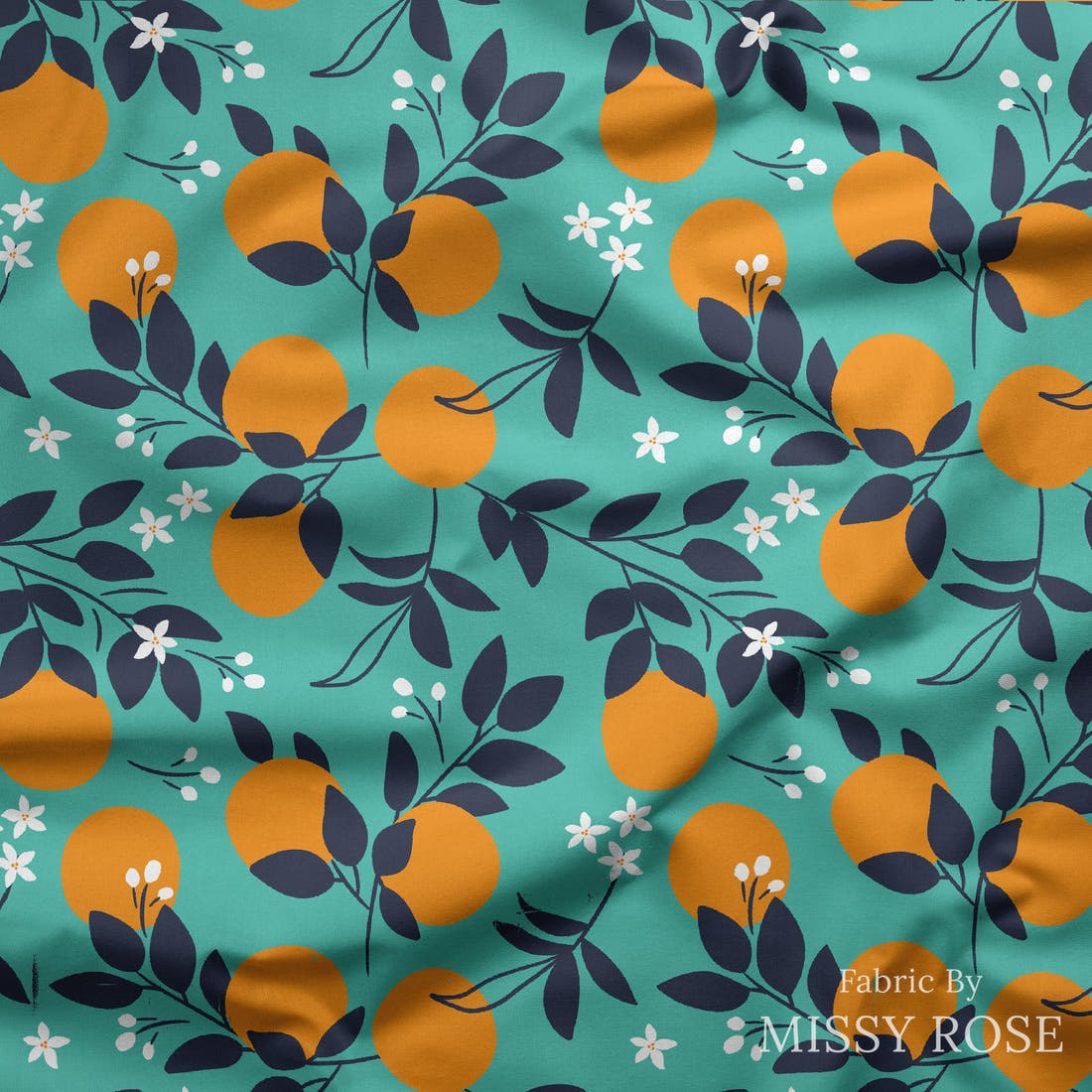 Little Black Kat 36 draped fabric mockup - custom printed fabric by the metre | Fabric by Missy Rose