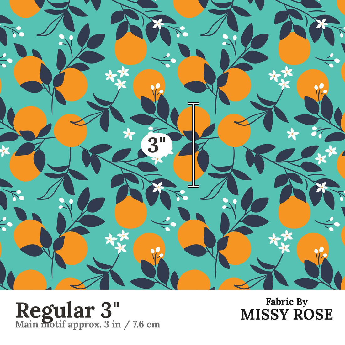 Little Black Kat 36 Regular 3 inch print scale guide | Fabric by Missy Rose
