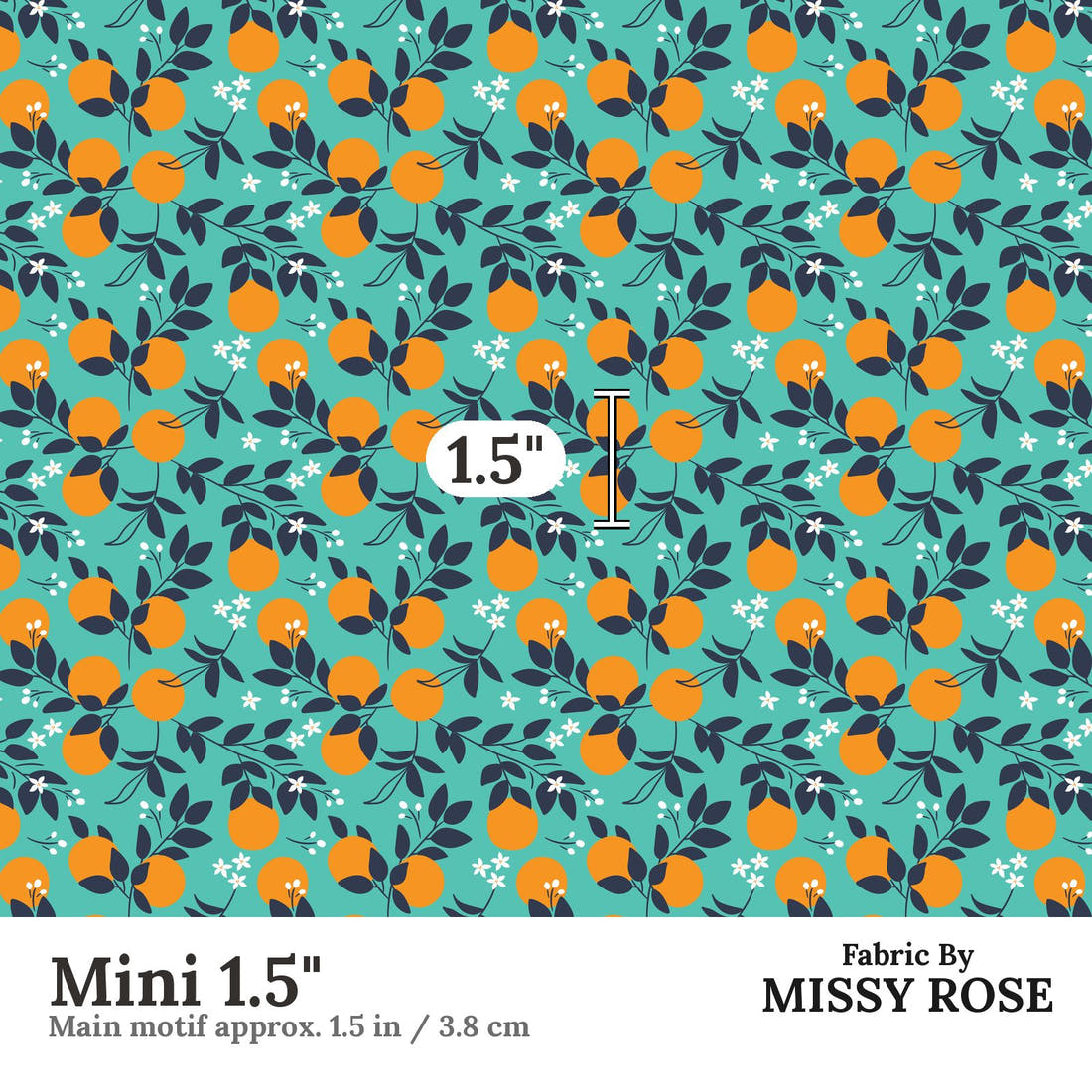 Little Black Kat 36 Mini 1.5 inch print scale guide | Fabric by Missy Rose