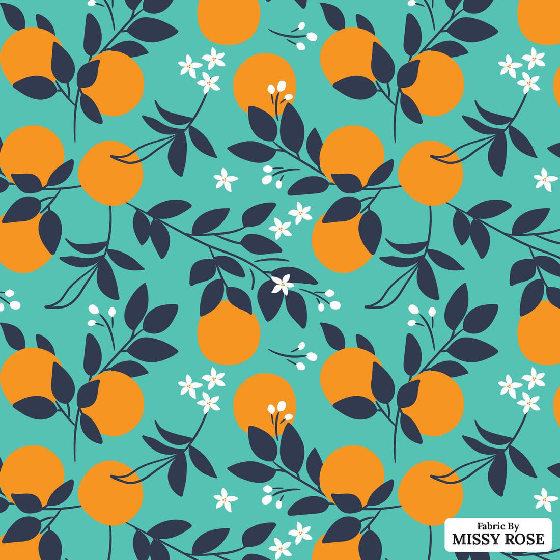 Little Black Kat 36 - flat view of the print, zoom in for detail | Fabric by Missy Rose