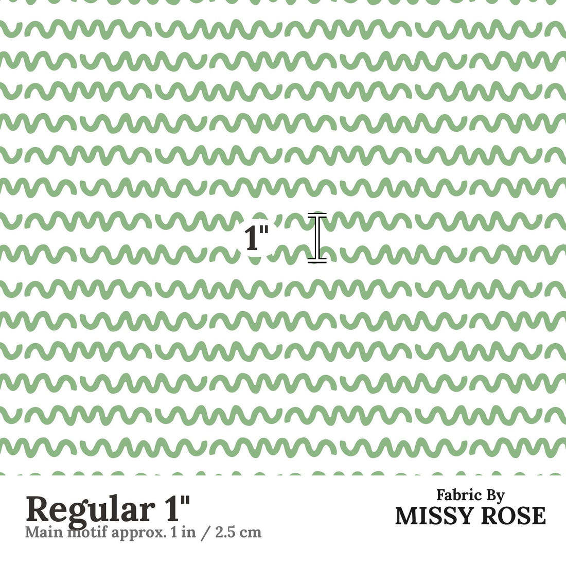 Little Black Kat 38 Regular 1 inch print scale guide | Fabric by Missy Rose
