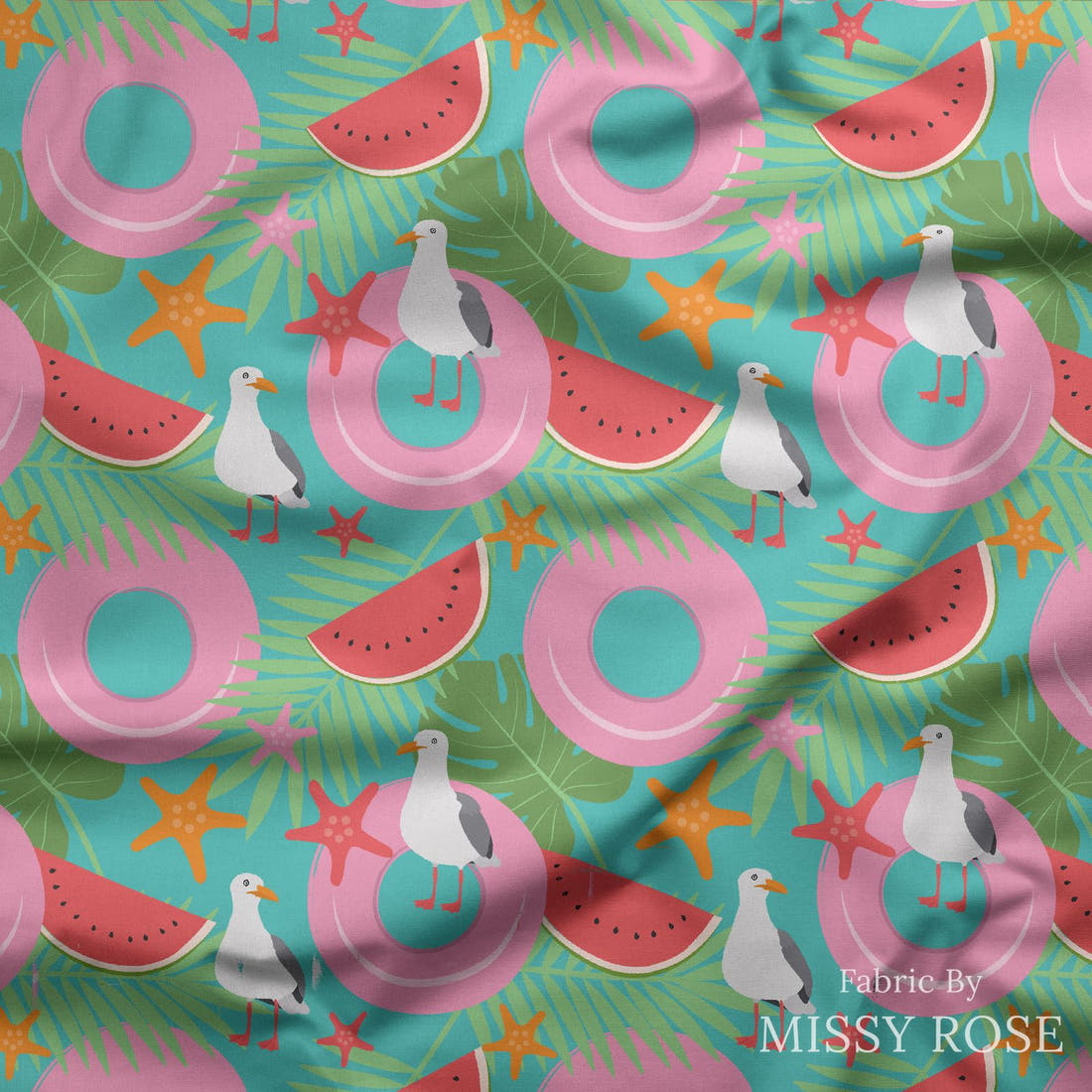 Little Black Kat 39 draped fabric mockup - custom printed fabric by the metre | Fabric by Missy Rose