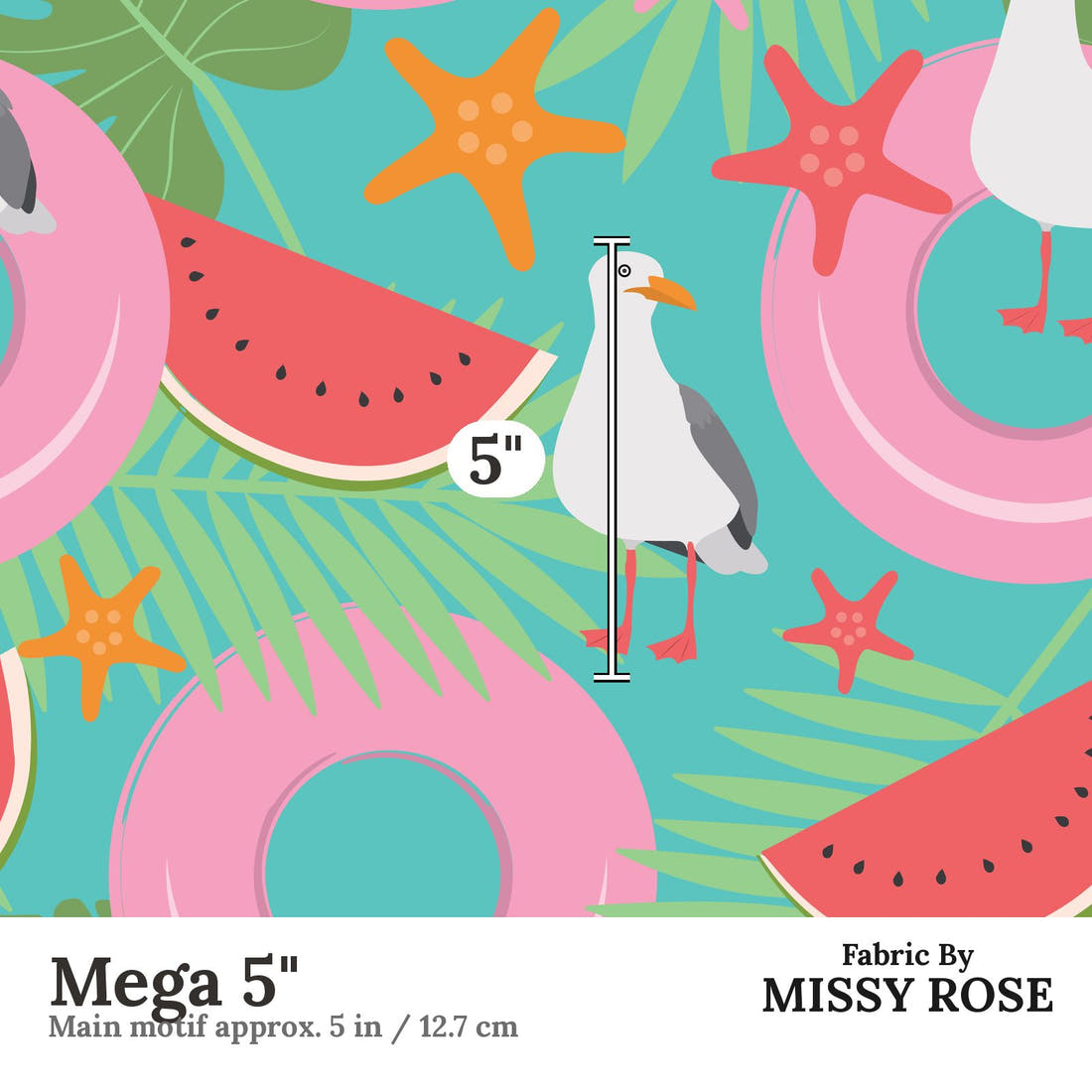 Little Black Kat 39 Mega 5 inch print scale guide | Fabric by Missy Rose