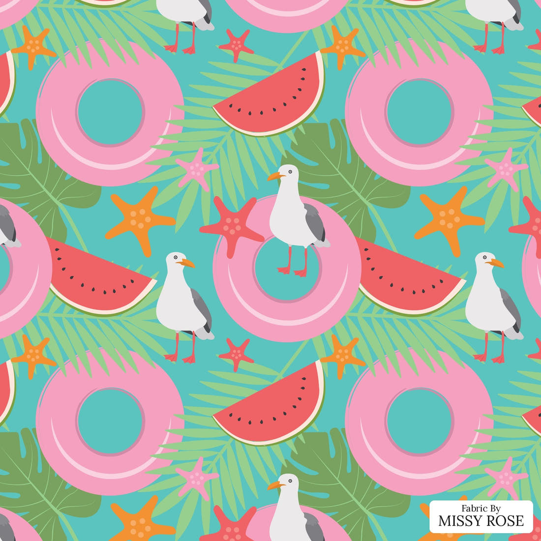 Little Black Kat 39 - flat view of the print, zoom in for detail | Fabric by Missy Rose