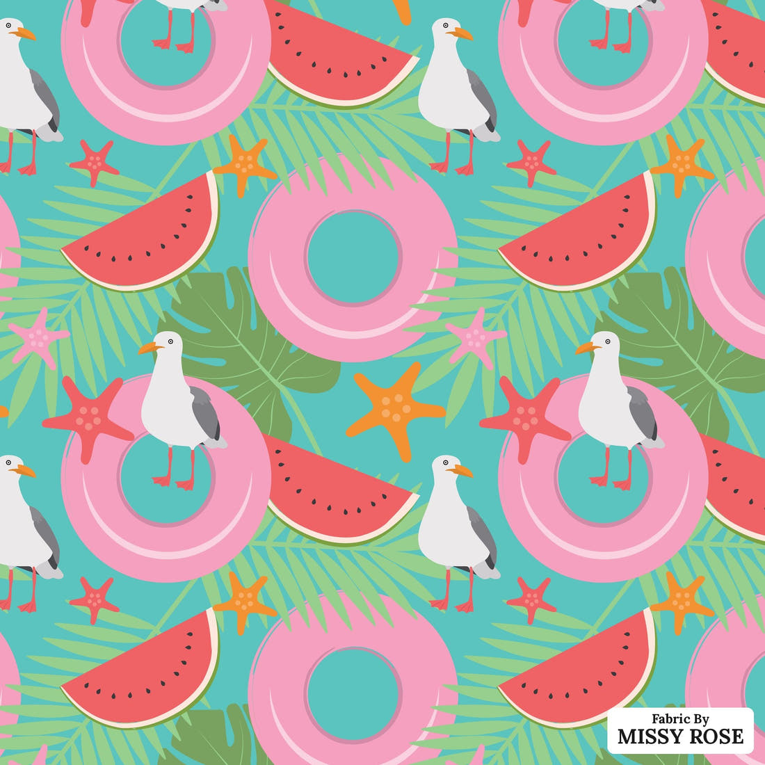 Little Black Kat 39 - flat view of the print, zoom in for detail | Fabric by Missy Rose