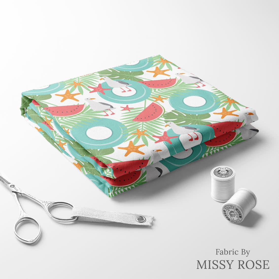 Little Black Kat 40 folded fabric stack with matching thread - pre-order fabric Australia | Fabric by Missy Rose