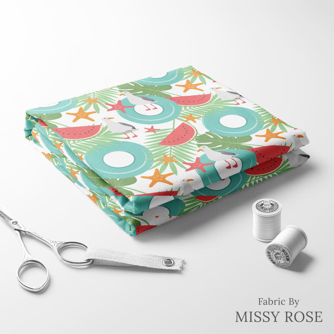 Little Black Kat 40 folded fabric stack with matching thread - pre-order fabric Australia | Fabric by Missy Rose