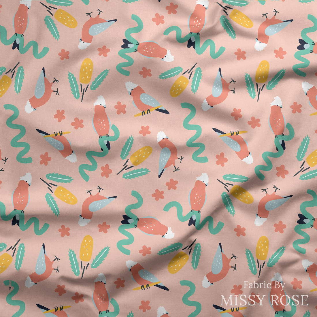 Little Black Kat 41 draped fabric mockup - custom printed fabric by the metre | Fabric by Missy Rose