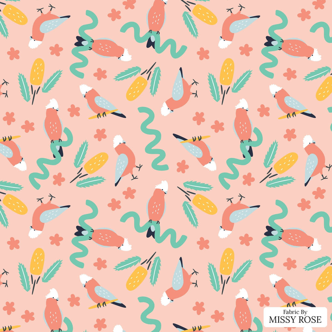 Little Black Kat 41 - flat view of the print, zoom in for detail | Fabric by Missy Rose